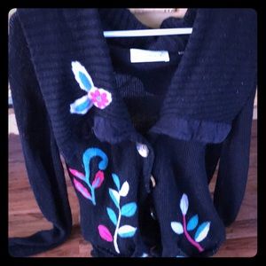 Rare!! Charlie and Robin Buds and Vines Cardigan!